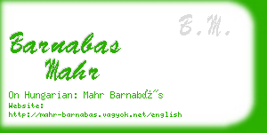 barnabas mahr business card